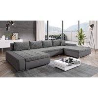 Xxl Sofa elisabetta Couch Schlafsofa mit Schlaffunktion MA195+BE01 Grau-Grau meliert - Furnix von FURNIX