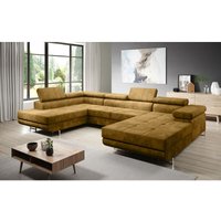 Zante Couch Sofa Schlafsofa U-Form U-Sofa Schlaffunktion KR01 Ocker - Furnix von FURNIX