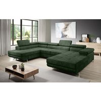 Zante Couch Sofa Schlafsofa U-Form U-Sofa Schlaffunktion KR14 Dunkelgrün - Furnix von FURNIX