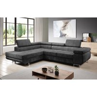 Zante Eckcouch L-Form Sofa Schlafsofa Couch Schlaffunktion KR34 Grau - Furnix von FURNIX