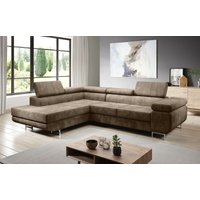 Zante Eckcouch L-Form Sofa Schlafsofa Couch Schlaffunktion PS03 Hellgrau - Furnix von FURNIX