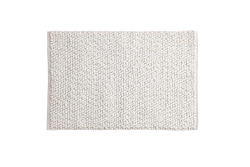 FURNLUX Badezimmerteppich, Weiß, 50 x 80 x 2 cm, Baumwolle-Polyester, Schlingenwebung, 1 kg, Handgewebt von FURNLUX