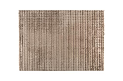 FURNLUX Novis Teppich, Beige, 160 x 230 cm, Polyester/PolyesterSuede, 3 cm Höhe, Textil, für Innenbereich von FURNLUX