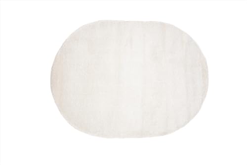 FURNLUX Walter Ovaler Teppich, Weiß, 240 x 340 x 3 cm, Textil aus Jute und Polypropylen, 11 kg von FURNLUX