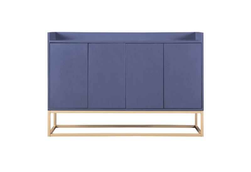 FUROKOY Anrichte Sideboard mit 4 Türen und verstellbaren Einlegeböden (Kommode mit Metallsockel, Buffet, Lagerschrank, für Wohnzimmer, Esszimmer und Küche, 120 x 30 x 80 cm) von FUROKOY