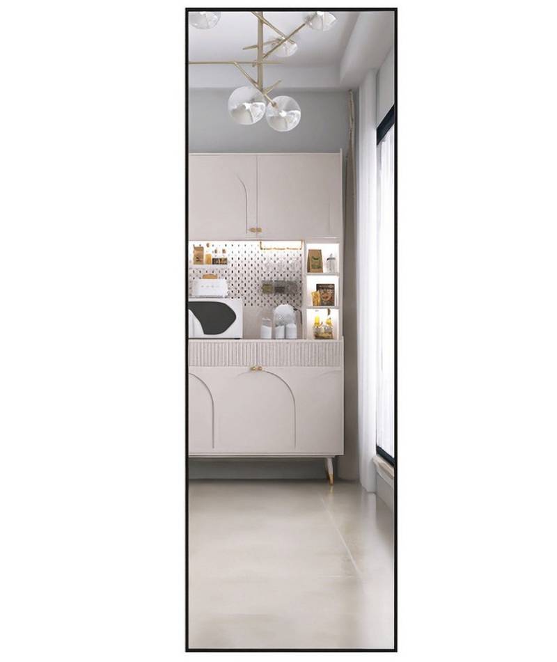 FUROKOY Ganzkörperspiegel Standspiegel Wandspiegel Groß Wand Ganzkörper (Großer Spiegel Rechteckiger Bodenspiegel mit Rahmen, 150x40cm, Schwarz), Aluminiumrahmen, für Schlafzimmer, Wohnzimmer, Badezimmer von FUROKOY