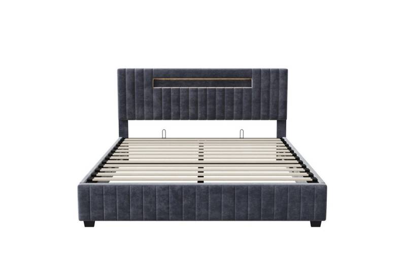 FUROKOY Polsterbett Doppelbett für Jugendliche mit LED-Beleuchtung von FUROKOY