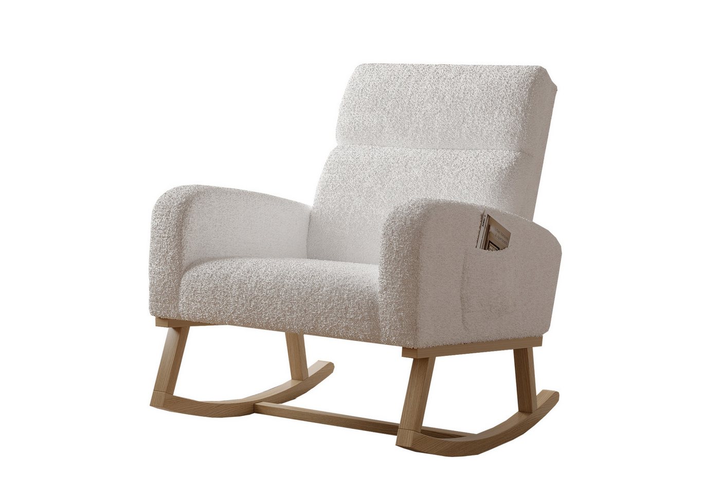 FUROKOY Schaukelstuhl Polster Relaxstuhl Schaukelsessel mit Holzsockel und Rückenlehne,2 Seitentaschen,Teddystoff,Weiß FUROKOY Schaukelstuhl Polster Relaxstuhl Schaukelsessel mit Holzsockel und Rückenlehne,2 Seitentaschen,Teddystoff,Weiß von FUROKOY