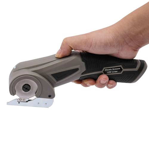 220V Kartonschneider Elektrischer Schere 4V Kabellose Rollschneider Akku-Universalschneider Rotationsschneider mit Sicherheitsschloss und LED-Licht 2 Elbstschärfender Klinges Für Papier,Pappe,Teppich von FUROMG