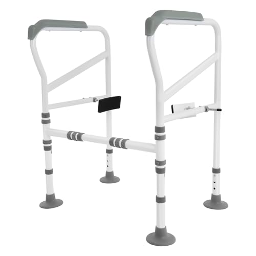 Aufstehhilfe Toilette Klappbar Senioren Toilettenstütze WC-Toilettengriff Behindertengerecht Stützhilfe Einstellbare 100kg Toilettengestell von FUROMG