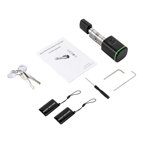 Intelligenter Schließzylinder, Fingerabdruck-Schließzylinder, Elektronisches Türschloss mit Fingerabdruck, Elektronisches SchließZylinder 60mm mit 2 Schlüsselkarte,Unterstützen Smart Life App,IP53 von FUROMG