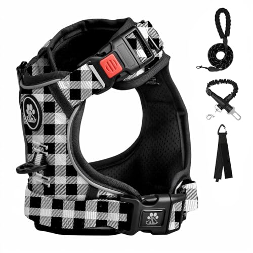 FURRYFECTION Hundegeschirr mit Einfache Kontrolle Griff, ausbruchsicher für kleine, mittlere und große Hunde, verstellbare Geschirr Hund ohne Zug & Würgen von FURRYFECTION