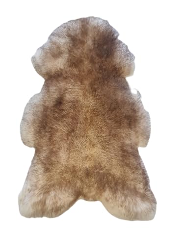 Natürliche Lammfelle, Schaffelle 110 x 55 cm mittelgroß, ohne Chrom - Weiße und farbige Schaffelldecken, Tagesdecken und Dekorationen für Couch, Sessel oder Boden - Lammschaffell (mufflon braun) von FURRYMAN