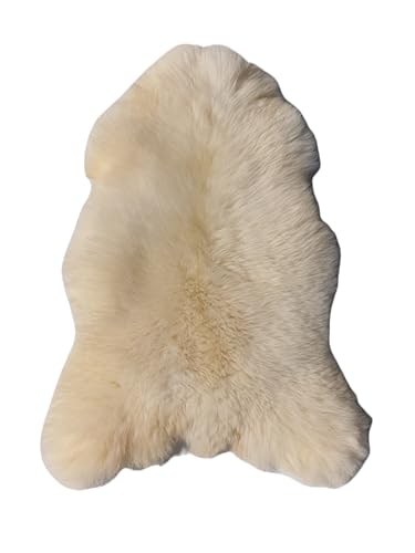 Natürliche Lammfelle, Schaffelle 120 x 60 cm Groß, ohne Chrom - Weiße und farbige Schaffelldecken, Tagesdecken und Dekorationen für Couch, Sessel oder Boden - Lammschaffell(natürlich weißes) von FURRYMAN