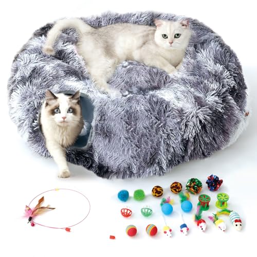 FURRYPAWS Katzentunnel XXL 3-in-1 für Katzen – 160cm Tunnel & Katzenbett, Verstellbar (S/C/Rund), Atmungsaktiv, Starker Metallrahmen, 20 Zubehör, Klappbar für Große Katzen & Kleintiere FURRYPAWS Katzentunnel XXL 3-in-1 für Katzen – 160cm Tunnel & Katzenbett, Verstellbar (S/C/Rund), Atmungsaktiv, Starker Metallrahmen, 20 Zubehör, Klappbar für Große Katzen & Kleintiere von FURRYPAWS