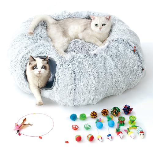 FURRYPAWS Katzentunnel XXL 3-in-1 für Katzen – 160cm Tunnel & Katzenbett, Verstellbar (S/C/Rund), Atmungsaktiv, Starker Metallrahmen, 20 Zubehör, Klappbar für Große Katzen & Kleintiere FURRYPAWS Katzentunnel XXL 3-in-1 für Katzen – 160cm Tunnel & Katzenbett, Verstellbar (S/C/Rund), Atmungsaktiv, Starker Metallrahmen, 20 Zubehör, Klappbar für Große Katzen & Kleintiere von FURRYPAWS