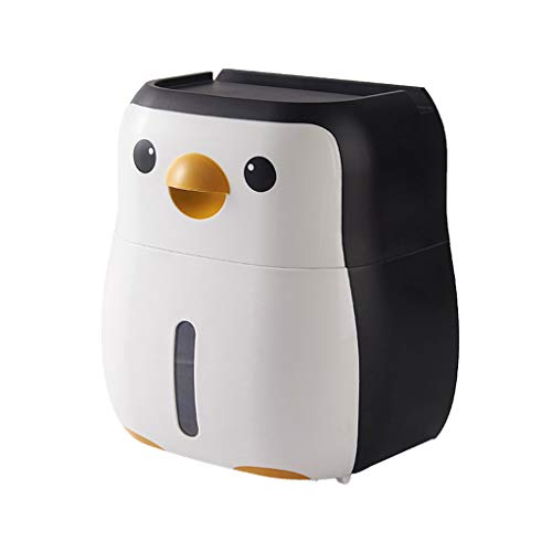 Taschentuchspender,Box Kosmetiktücher,Niedlicher Pinguin-Papierbehälter Toilettenpapierhalter Wandhalterung Tissue Box Regal von FURU