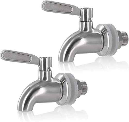 2er-Pack 304 Edelstahl Getränkespender Spigot Ersatz Saft Kaltgetränk Bier Weinfass Wasserhahn von FURVOCHY