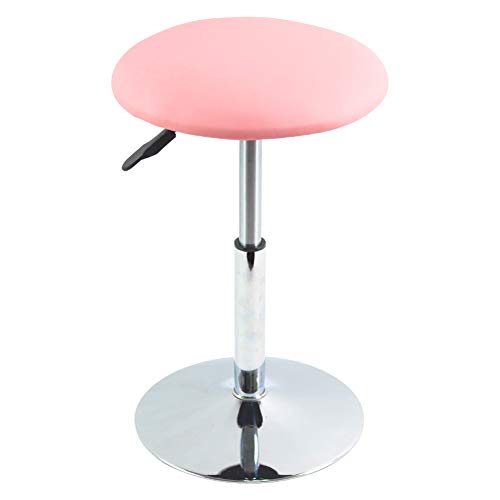 FURWOO Schemel Runder Arbeitshocker aus PU-Leder, höhenverstellbar, drehbar, für Zuhause, Büro, Schreibtisch, Ständer, Hocker, Kuchenform, Drehstuhl, Ladenstuhl, klein (Pink) von FURWOO