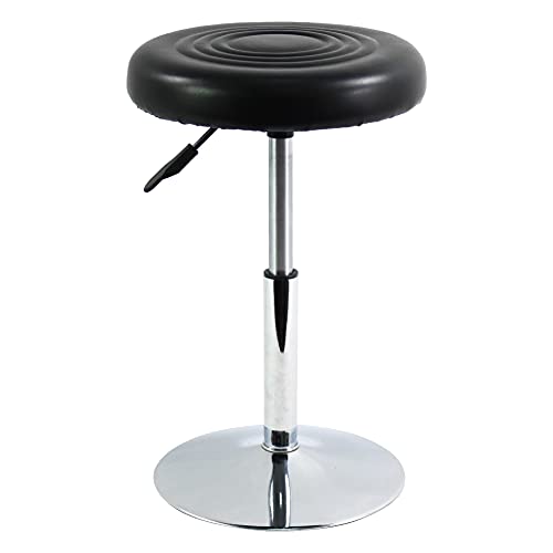 FURWOO Schemel PU-Leder runder Arbeitshocker kurz verstellbar Stehtischhocker Drehstuhl Bürostuhl Shop Hocker Spa Salon Home Bar klein (schwarz) von FURWOO