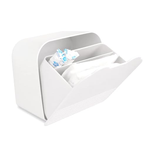 Damenbinden Box,Kunststoff Hängen Tampon Aufbewahrung Box 15.5 * 15.5 * 9cm , Badezimmer für Mädchen, Frauen, Damen (Weiß) von FUSHENGCHUANG