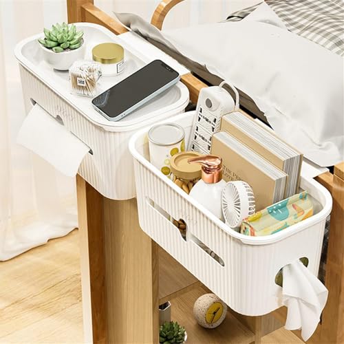 FUSHENGCHUANG Bett Organizer Zum Einhängen, Hängebett Organizer Aufbewahrungskorb Nachttisch Caddy Tasche Bettablage für Zuhause, Büro, Schule, Wohnheim, Zimmer, Etagenbett(beige) von FUSHENGCHUANG