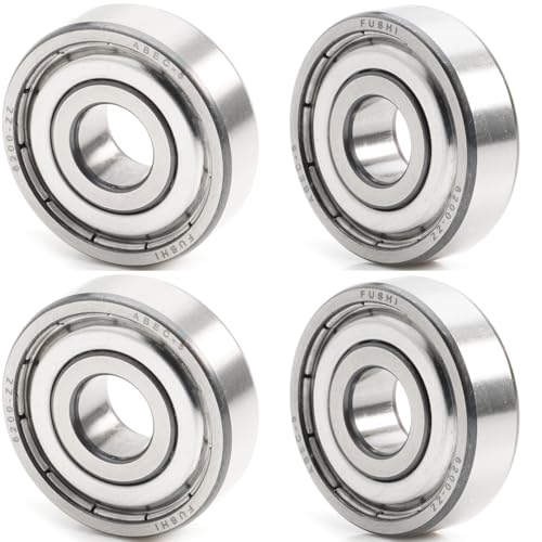 FUSHIBEARING 6200ZZ 10x30x9mm Metall Doppeldichtung, 6200-2Z ABEC-5 Chromstahl Vorgeschmierte Deep Groove Kugellager 4er-Packung (6200ZZ 10x30x9mm) von FUSHIBEARING