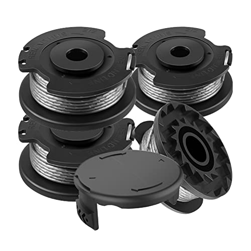 FUSHUI Rasentrimmer Faden, 4 Stück Spulenfaden mit 1 Abdeckung, F016800569 Rasentrimmer Spule, F016F04557 Spulenabdeckung,Kompatibel mit Bosch Art 23 SL 26 SL von FUSHUI