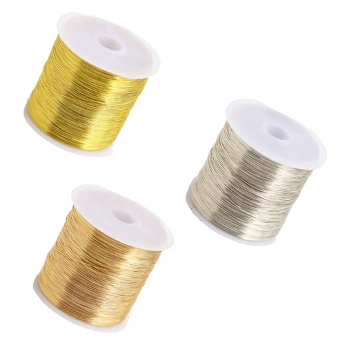 100m x 3 Spule Schmuckdraht 0.3mm Basteldraht Dünn Gold Silber Kupfer Schmuck Draht für Schmuckherstellung Bastelarbeiten Modellbau 100m x 3 Spule Schmuckdraht 0.3mm Basteldraht Dünn Gold Silber Kupfer Schmuck Draht für Schmuckherstellung Bastelarbeiten Modellbau von FUSONGQINTANG