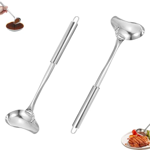 2 Stück Saucenlöffel Saucenkelle mit Ausgießer Edelstahl Schöpflöffel von Soßen und Saucen für Suppensoßen Bratensoßen Dressings von FUSONGQINTANG