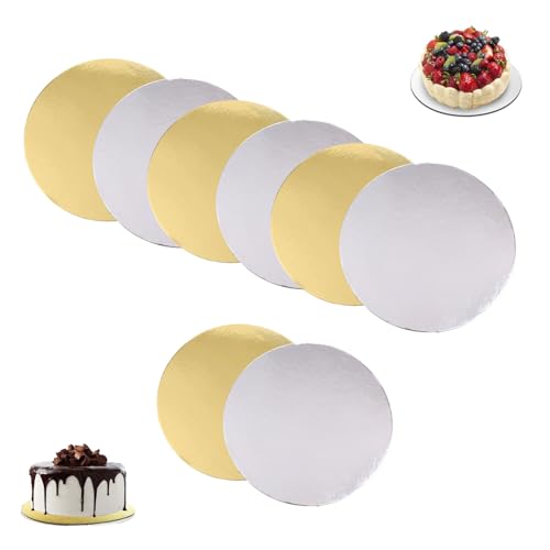 8 Stück Cake Board Tortenunterlage Rund Wiederverwendbar Tortenplatte Pappe für Transport Kuchen und Präsentation von Kuchen bei Hochzeiten 8 Stück Cake Board Tortenunterlage Rund Wiederverwendbar Tortenplatte Pappe für Transport Kuchen und Präsentation von Kuchen bei Hochzeiten von FUSONGQINTANG