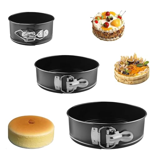 FUSONGQINTANG 3 Stück Springform Kuchenform Backformen Rund mit Antihaftbeschichtung Runde Backform für Kuchen Pizza Käsekuchen Torten Quiches Pfannkuchen FUSONGQINTANG 3 Stück Springform Kuchenform Backformen Rund mit Antihaftbeschichtung Runde Backform für Kuchen Pizza Käsekuchen Torten Quiches Pfannkuchen von FUSONGQINTANG