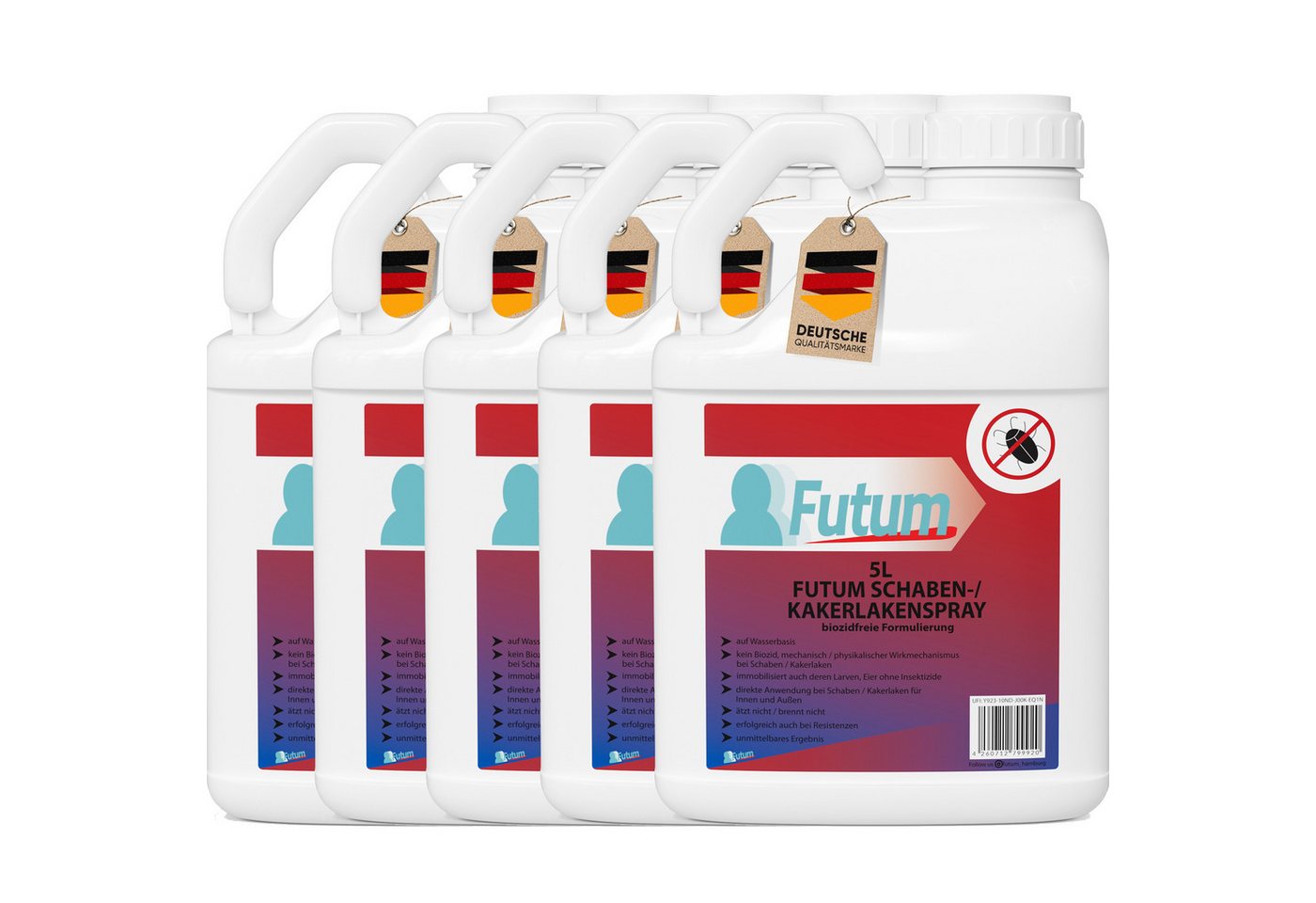 FUTUM Insektenspray Kakerlaken Spray Schaben Spray Küchenschaben Abwehr, 25 l, biozidfreie Formel, auf Wasserbasis, geruchsarm, brennt / ätzt nicht FUTUM Insektenspray Kakerlaken Spray Schaben Spray Küchenschaben Abwehr, 25 l, biozidfreie Formel, auf Wasserbasis, geruchsarm, brennt / ätzt nicht von FUTUM