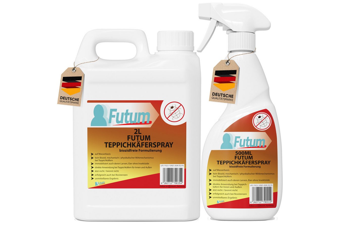 FUTUM Insektenspray Teppichkäferspray, Käfer Abwehr, 2.5 l, biozidfreie Formel, auf Wasserbasis, geruchsarm, brennt / ätzt nicht FUTUM Insektenspray Teppichkäferspray, Käfer Abwehr, 2.5 l, biozidfreie Formel, auf Wasserbasis, geruchsarm, brennt / ätzt nicht von FUTUM