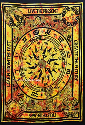 Indisch Celestial Sonne Mond Sterne Wandbehang Hippie Stern Boho Tapisserie Psychedelic Baumwolle Wandteppich Hippie Tapisserie Wohnkultur Tagesdecke von FUTURE HANDMADE