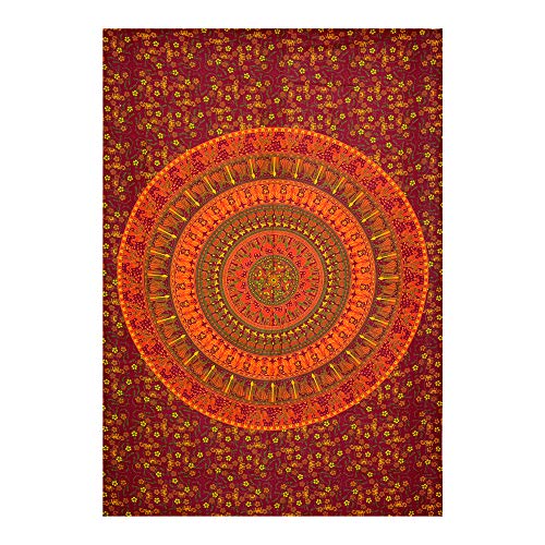 Future Handmade Wandteppich mit Mandala-Motiv, Galaxie, Stern, Sonne, Mond, Batik, Wandbehang, indischer, psychedelischer Hippie-Stil, Strandtuch, Überwurf, bohèmetypischer Stil, DESIGN 27 von FUTURE HANDMADE