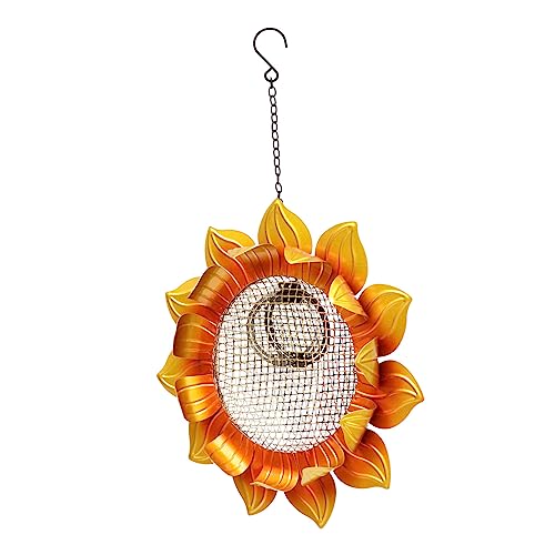 FUTUREORYY 1 Stück Hängender Sonnenblumen Vogelfutterspender aus Dekorativer Outdoor Futterspender für Garten und Terrasse mit Großem Fassungsvermögen für Gemischtes Futter von FUTUREORYY