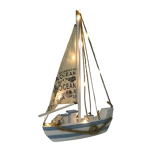 FUTUREORYY 1 Stück Holz Segelboot mit LED Beleuchtung Mediterranes Modellboot zur Raumdekoration für Schlafzimmer Wohnzimmer Batterie Stilvolle Holzverzierungen FUTUREORYY 1 Stück Holz Segelboot mit LED Beleuchtung Mediterranes Modellboot zur Raumdekoration für Schlafzimmer Wohnzimmer Batterie Stilvolle Holzverzierungen von FUTUREORYY