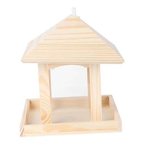 FUTUREORYY 1stück Hängender Vogelfutterspender Aus Holz Attraktives Futterhaus Für Wildvögel Wetterfest Und Einfach Zu Montieren Für Balkon Und Garten von FUTUREORYY