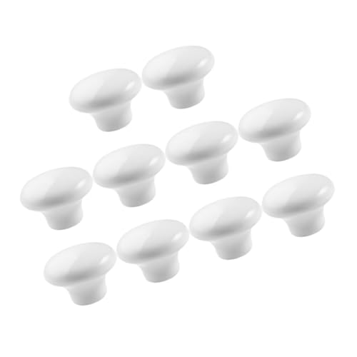 FUTUREORYY 10 Stück Runde Keramik Möbelknöpfe Vintage Schrankgriffe Schubladengriffe Antik Stil für Kommode Küchenschrank Türgriff Weiß Langlebig Elegant von FUTUREORYY