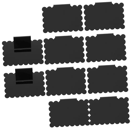 FUTUREORYY 10 Stück Teiliges Abwischbarer Etikettenhalter aus PVC Kleine Schwarze Schiefertafel labels zum Anklemmen Leichte Preisschild Clips für Regale und Aufbewahrungskörbe im Geschäft von FUTUREORYY
