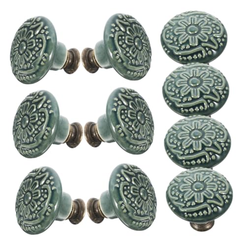 FUTUREORYY 10 Stück Teiliges Keramik Möbelknöpfe Vintage Schrankgriffe mit Floralem Muster Langlebige Dekorative Möbelknäufe für Kommoden Kleiderschränke Geeignet als Pull Handle Replacement von FUTUREORYY