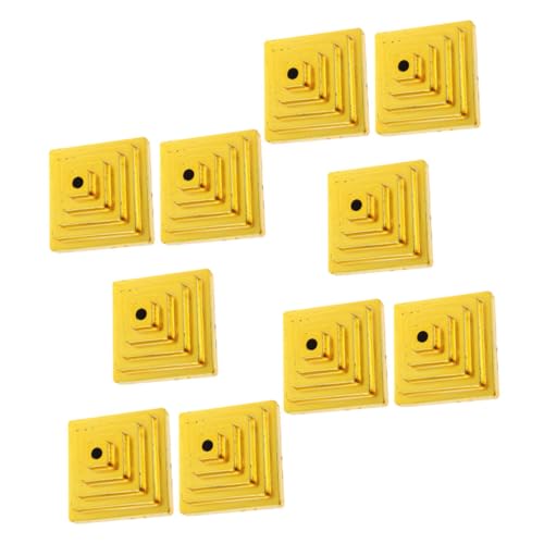 FUTUREORYY 10 Stück Teiliges Kleine Tischflaggenständer aus Langlebigem Kunststoff Praktisch und Robust für Büro Party Fenster Tischdekoration Goldfarbene Quadratische Basis für Einfache von FUTUREORYY