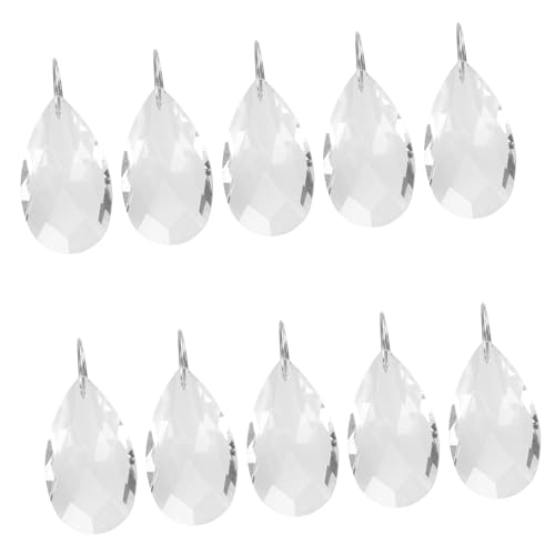 FUTUREORYY 10 Stück Teiliges Kristall Hängedeko Facettierte Transparente Prismen mit Stilvollen Kronleuchter Accessoires für Wohnzimmer und Lampendekoration Vielseitig für Innenbereich Party von FUTUREORYY