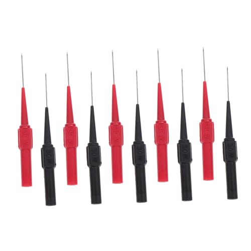 FUTUREORYY 10 Stück Teiliges Multimeter Prüfsonden Dünne Messnadeln mit Bananenstecker Hochsensibel und Zuverlässig Rot und Schwarz Passend für Multimeter und Elektrische Messungen von FUTUREORYY