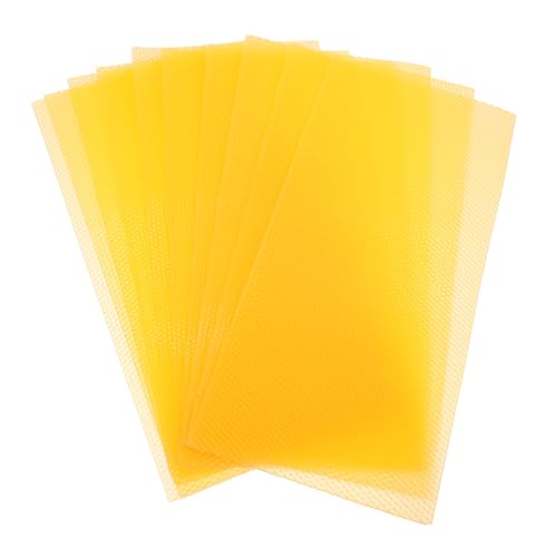 FUTUREORYY 10 Stück Teiliges Natürliche Bienenwachs Bienenwabenplatten Beehive Foundation Sheets Imkerwerkzeug zur Effizienten Honigwabenbildung Langlebig und Zeitsparend für Imker von FUTUREORYY