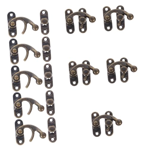FUTUREORYY 10 Stück Teiliges Vintage Metallverschluss Rechtsseitigem Haken Langlebiger Retro-verschluss für Schmuckkästchen Holzkisten und Dekorative Aufbewahrungsboxen Inklusive von FUTUREORYY