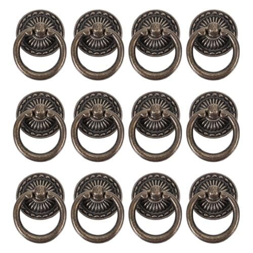 FUTUREORYY 12 Stück Teiliges Vintage Möbelgriffe aus Langlebiger Legierung Antike Schrankgriffe mit Rundem Ring design Einfach zu Montierende Kommode und Schubladengriffe für Möbel und Türen FUTUREORYY 12 Stück Teiliges Vintage Möbelgriffe aus Langlebiger Legierung Antike Schrankgriffe mit Rundem Ring design Einfach zu Montierende Kommode und Schubladengriffe für Möbel und Türen von FUTUREORYY