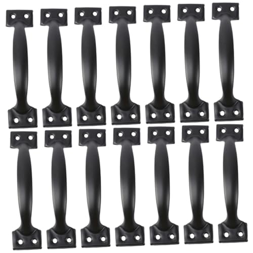 FUTUREORYY 14 Stück Teiliges Möbelgriff Arch Form Schwarzer Eisengriff Rustikal für Schrank Schublade Kleiderschrank Vintage Türgriff Zubehör von FUTUREORYY