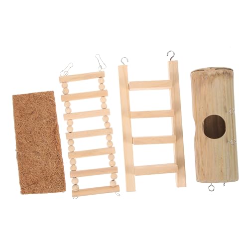 FUTUREORYY 1satz Bamboo Hamster House Teiliges Mit Nest Matratze Und Kletterleitern Für Zwerghamster Und Kleine Haustiere Sicheres Und Gemütliches Schlafumfeld Fördert Bewegung von FUTUREORYY